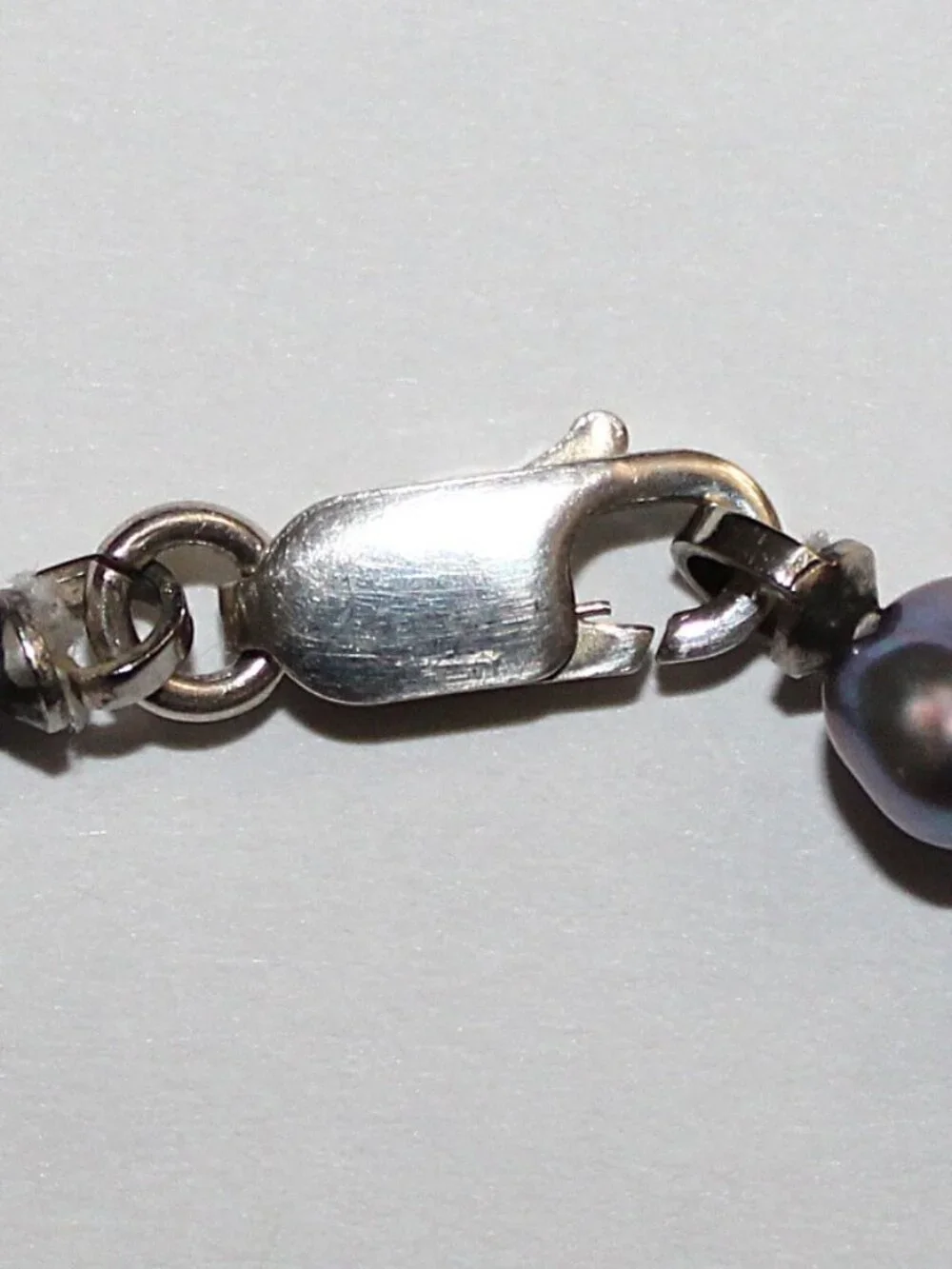 Sterling Silver Cultured Grey Pearl Bracelet